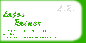 lajos rainer business card